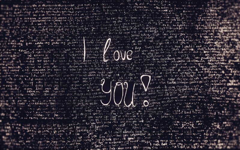 I love you text on paper