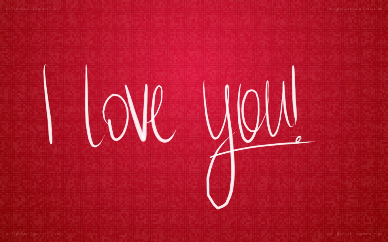 I love you text on red