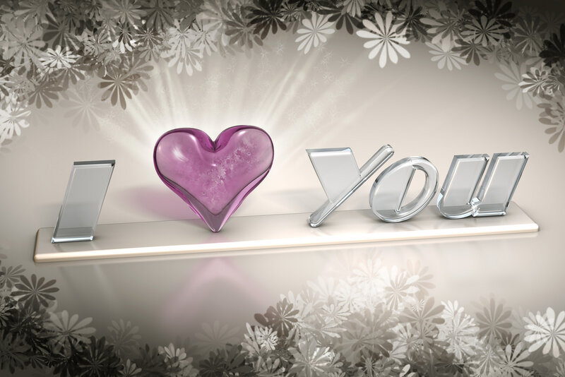I Love You Text — Purple