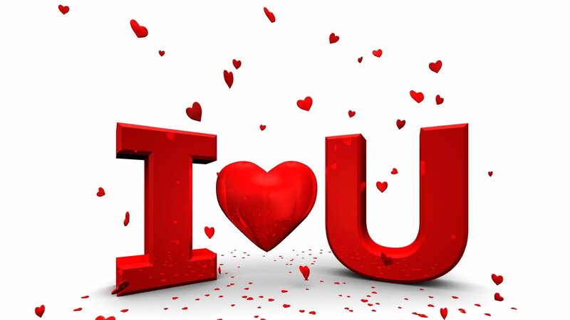 I Love You Text — Red, Romantic, 3d Render, Heart, Letters