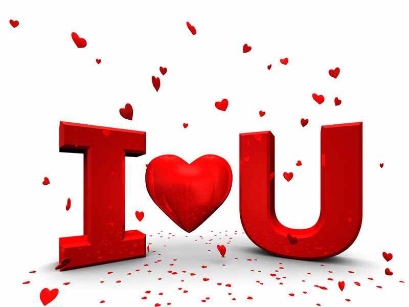 I Love You Text — Red, Romantic, 3d Render, Heart