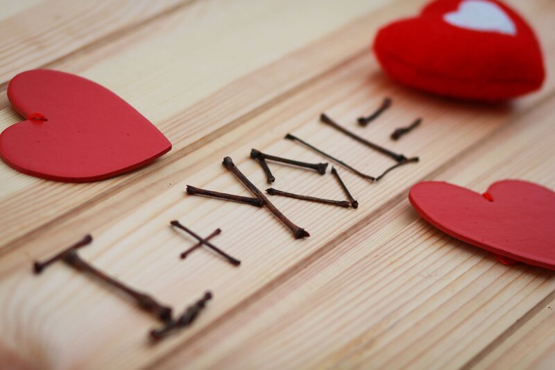 I Love You Text — Red, Romantic, Photograph