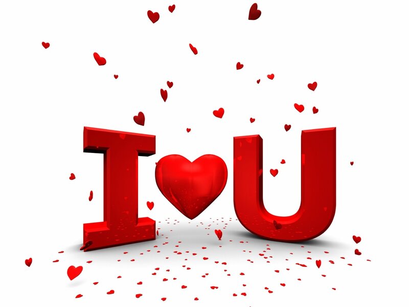 I Love You Text — Red
