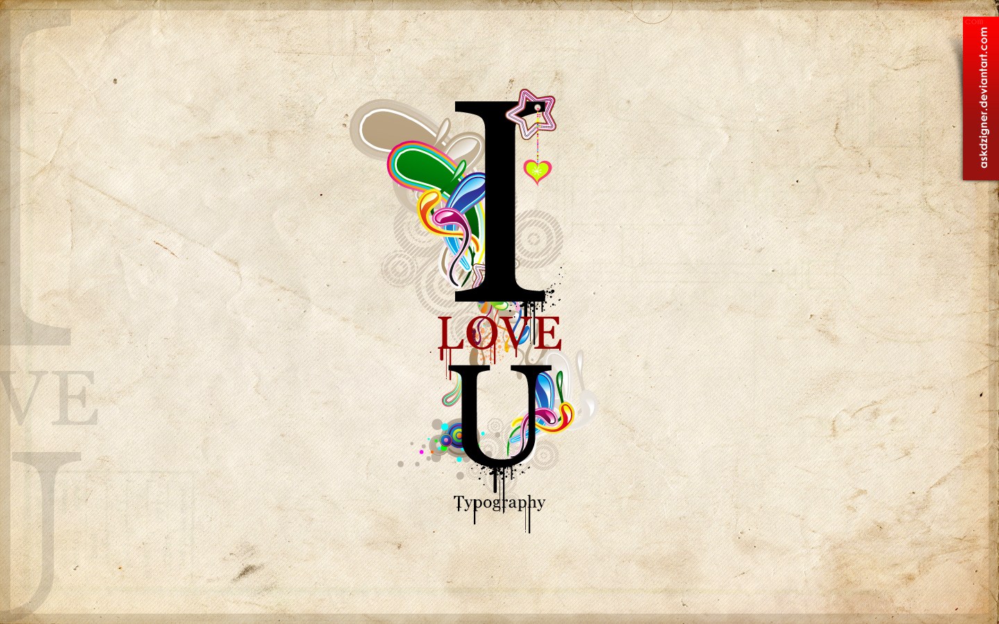 I Love You typography art