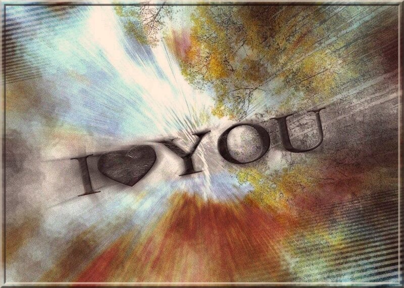 I love you with heart symbol