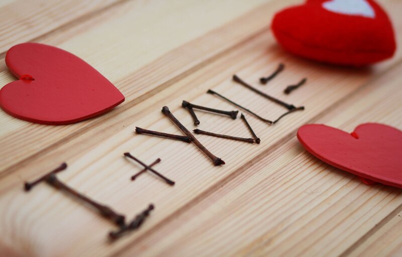 I love you with sticks and hearts