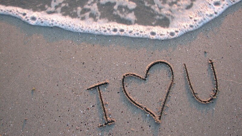 I Love You Written in Sand — Brown