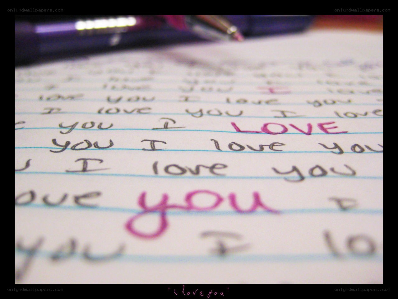I love you written on paper