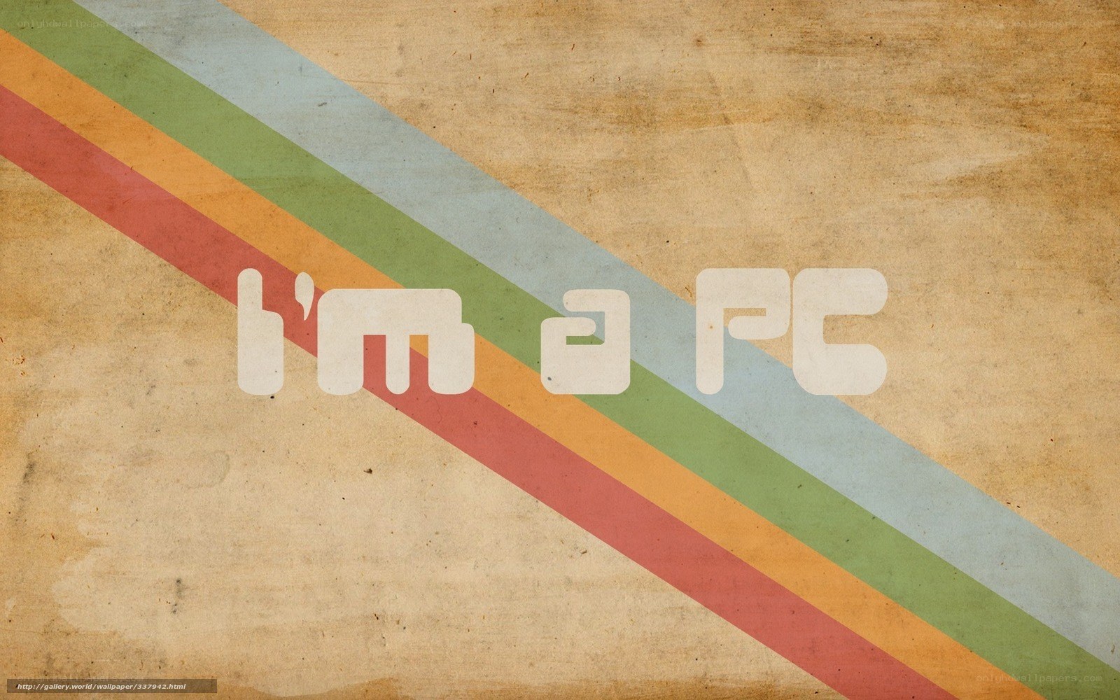 I'm a PC text on vintage background