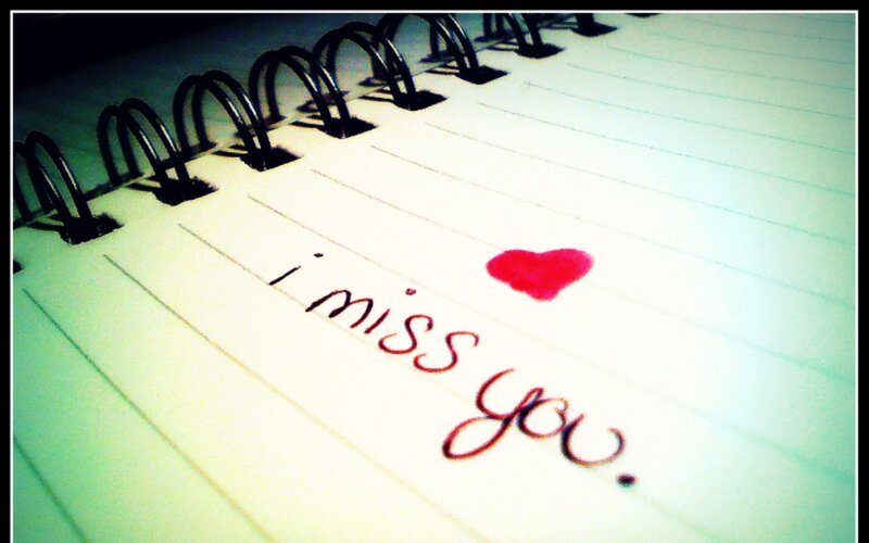 I miss you note