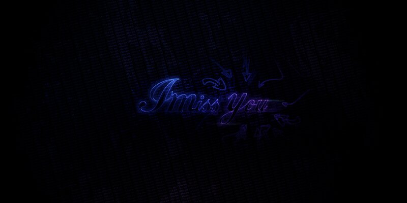 I miss you text art