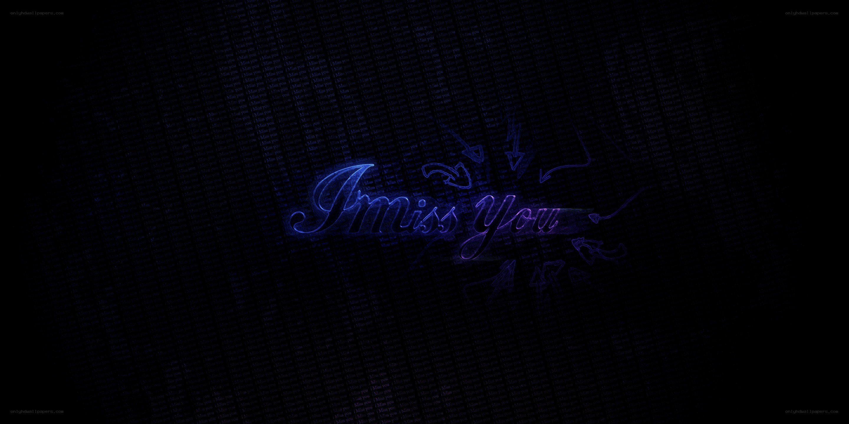 I miss you text art