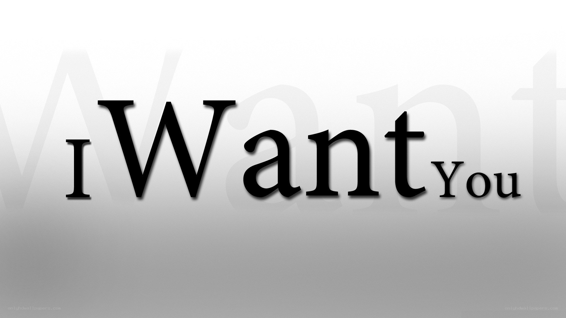 I Want You text graphic