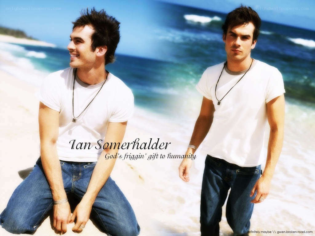 Ian Somerhalder on the beach