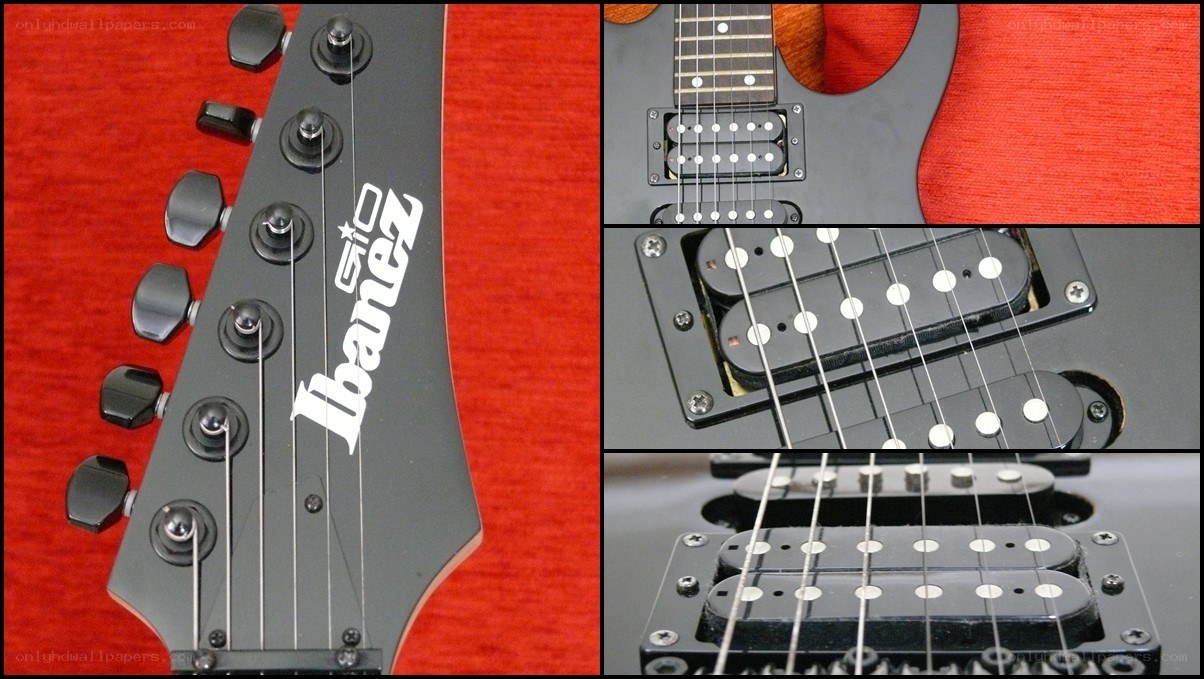Ibanez guitar headstock and pickups