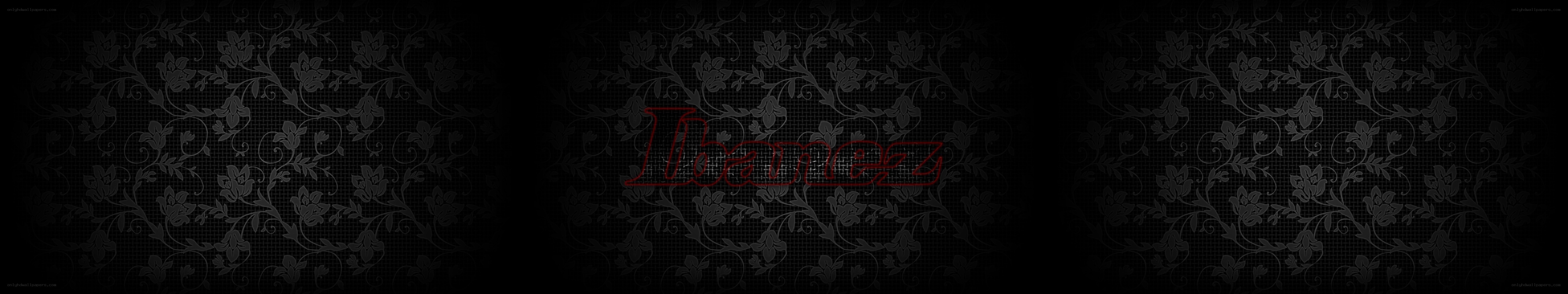 Ibanez logo on floral background