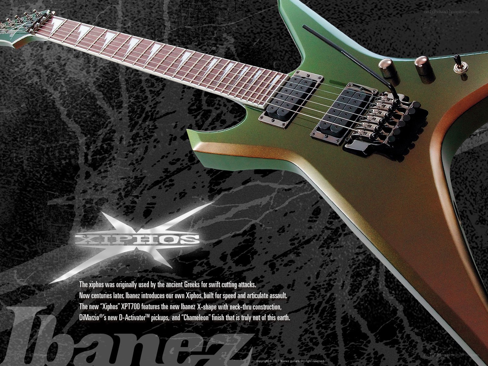 Ibanez Xiphos guitar advertisement