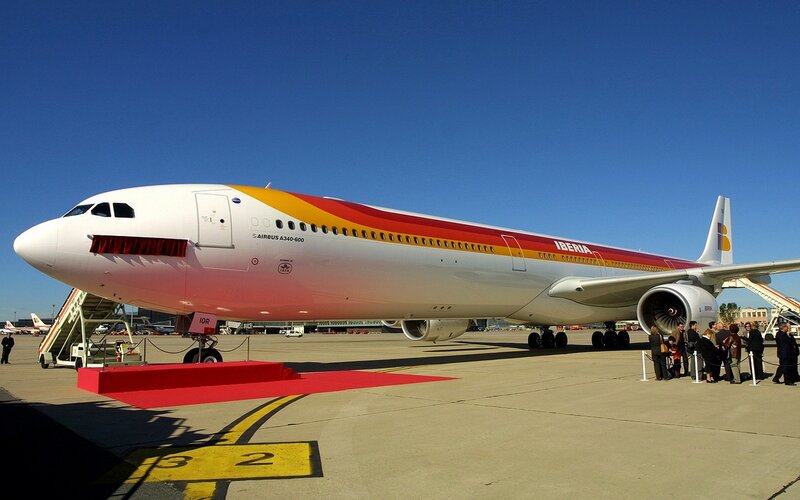 Iberia Airbus A340-600 on tarmac