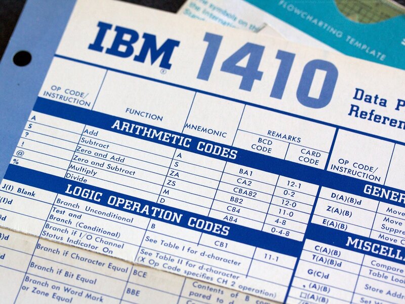 IBM 1410 reference card