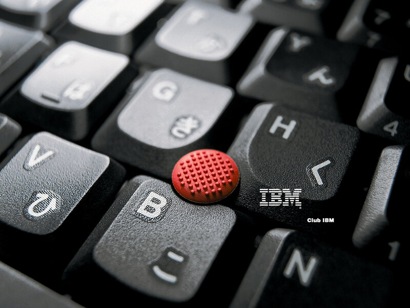 IBM keyboard with red trackpoint