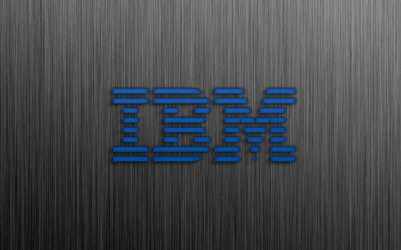 IBM logo on metal background