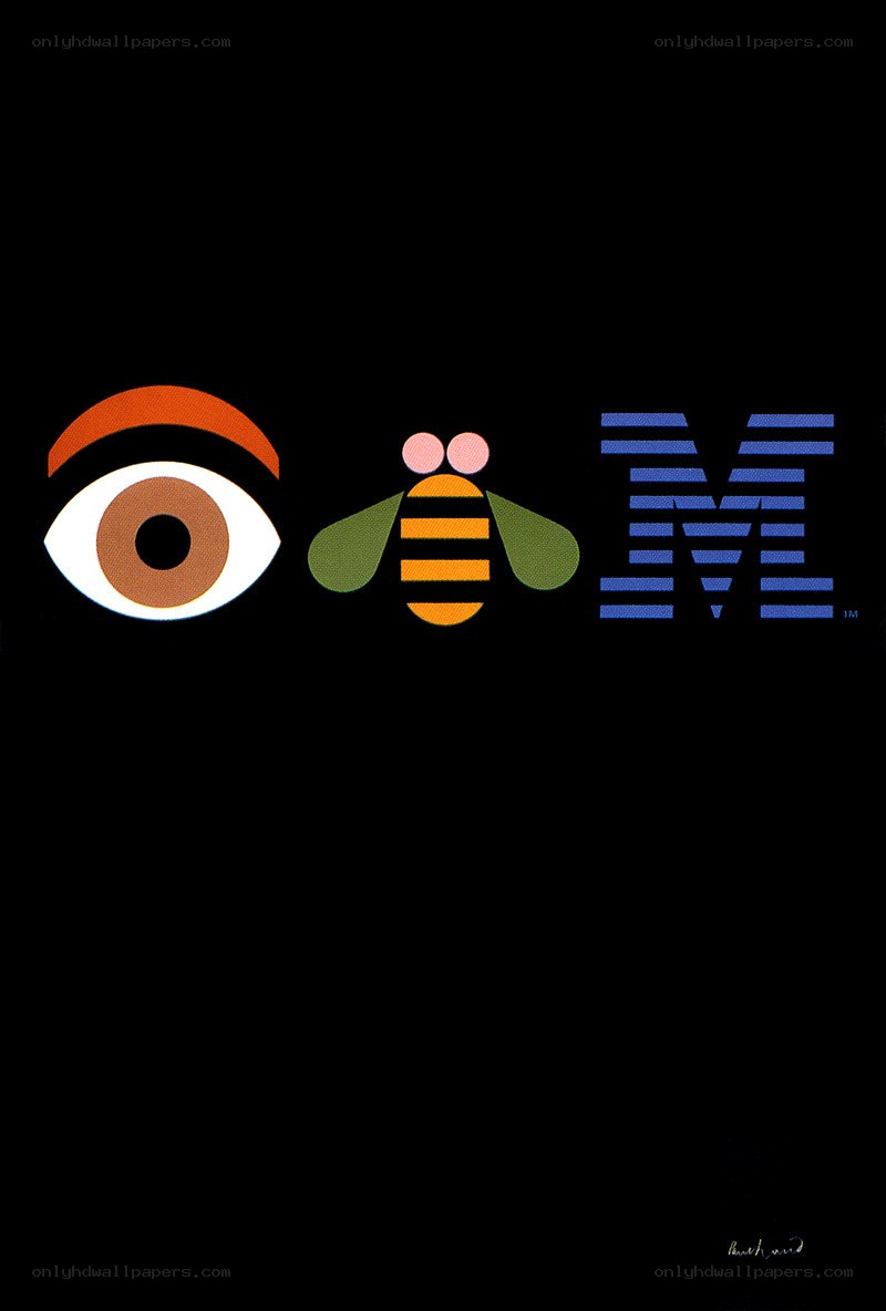 IBM logo with eye and bee