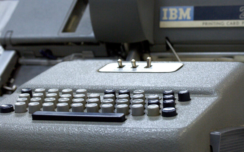 IBM Punch Card Reader — Gray