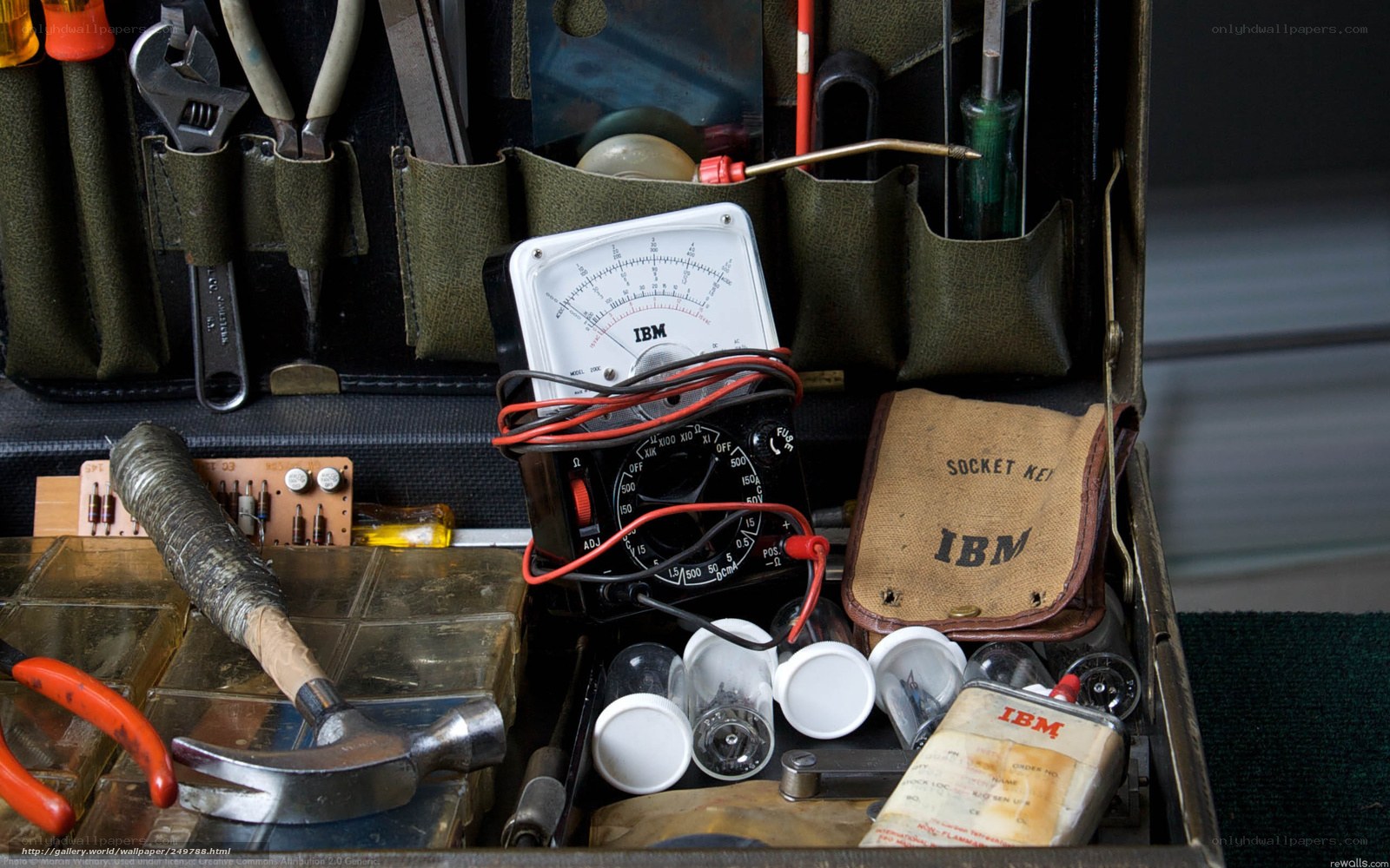 IBM tool kit with vintage equipment