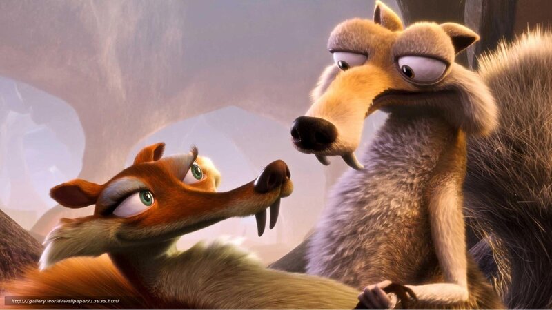 Ice Age characters in cave