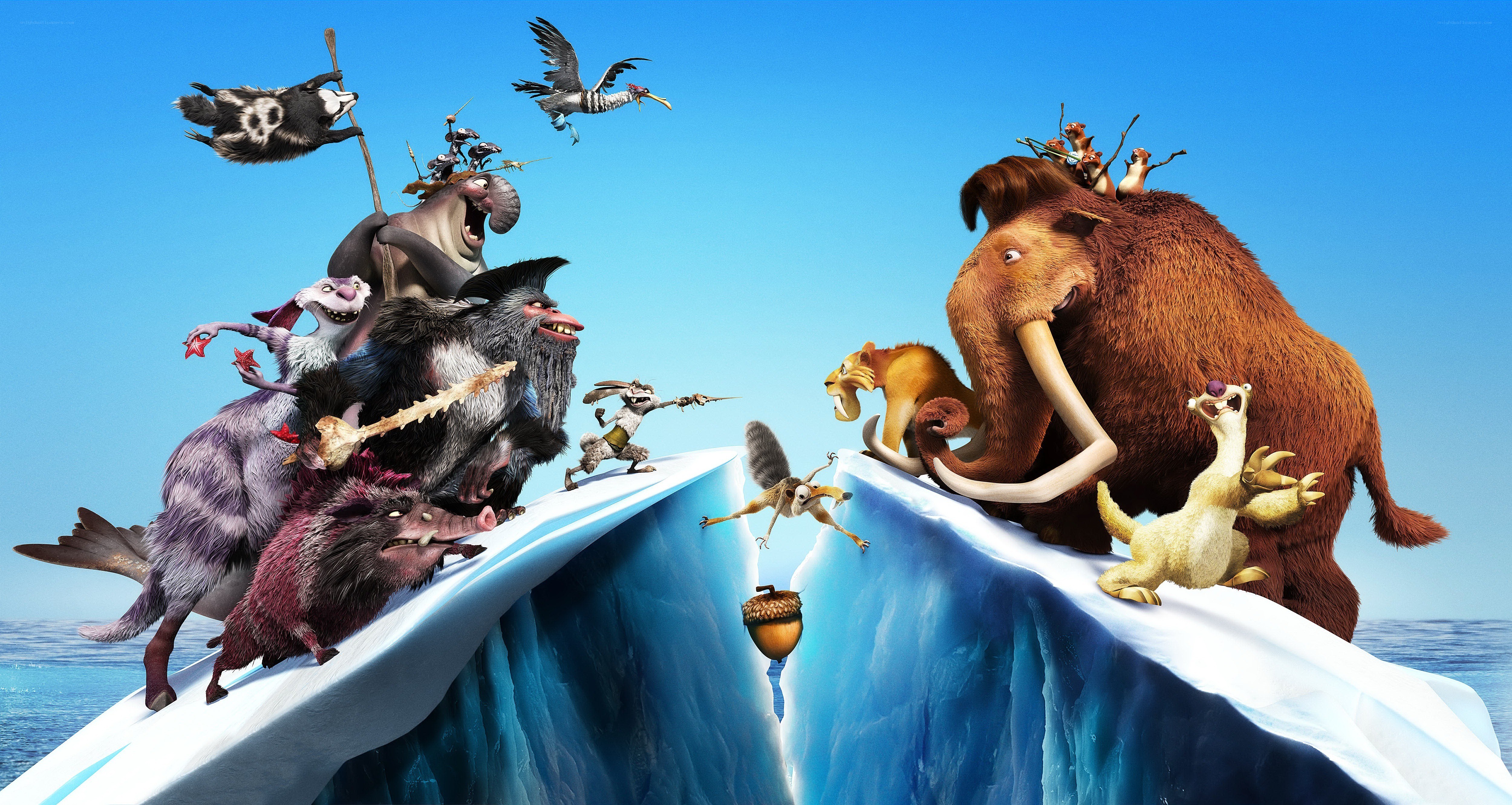 Ice Age characters on an iceberg