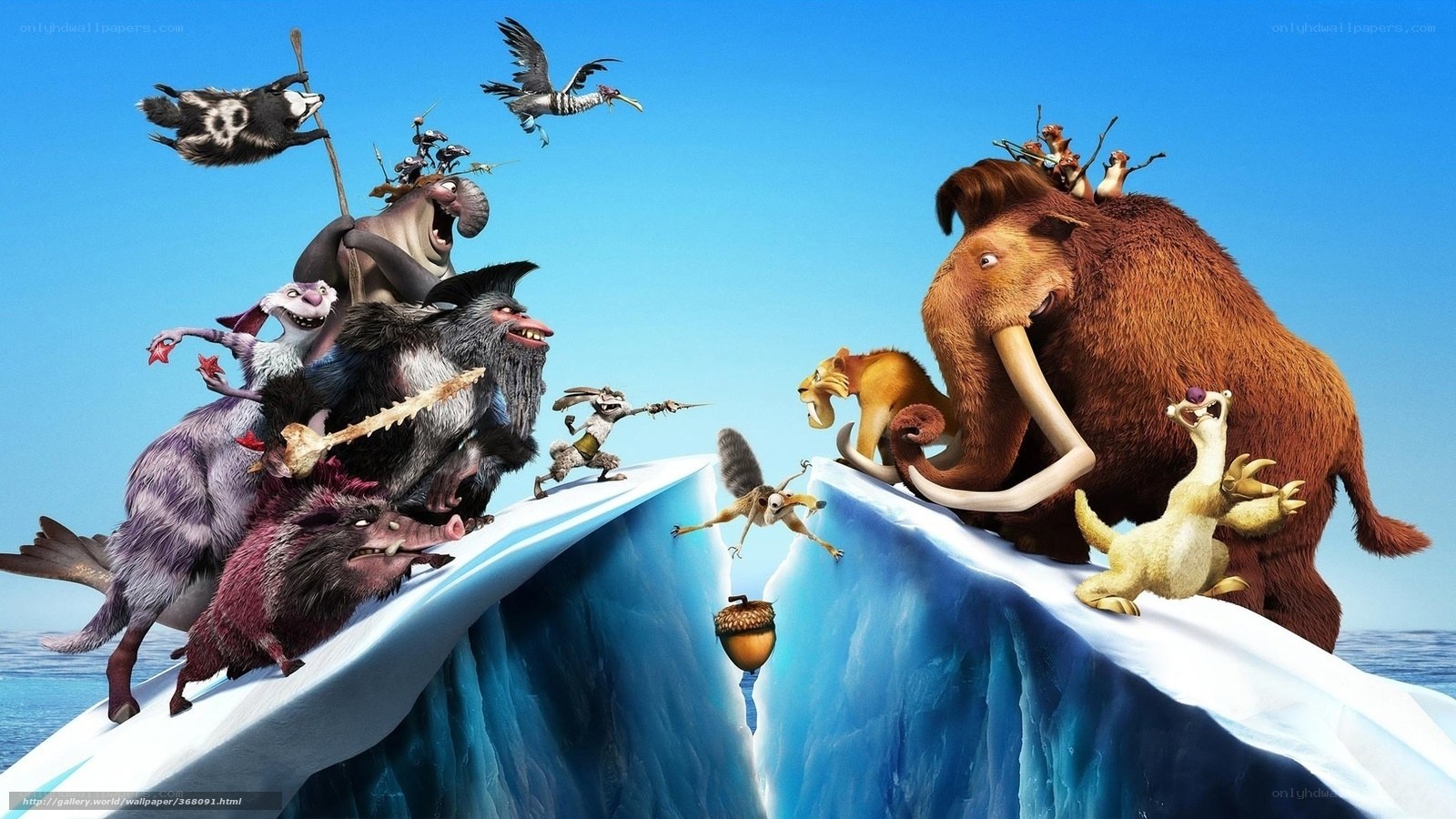 Ice Age characters on ice