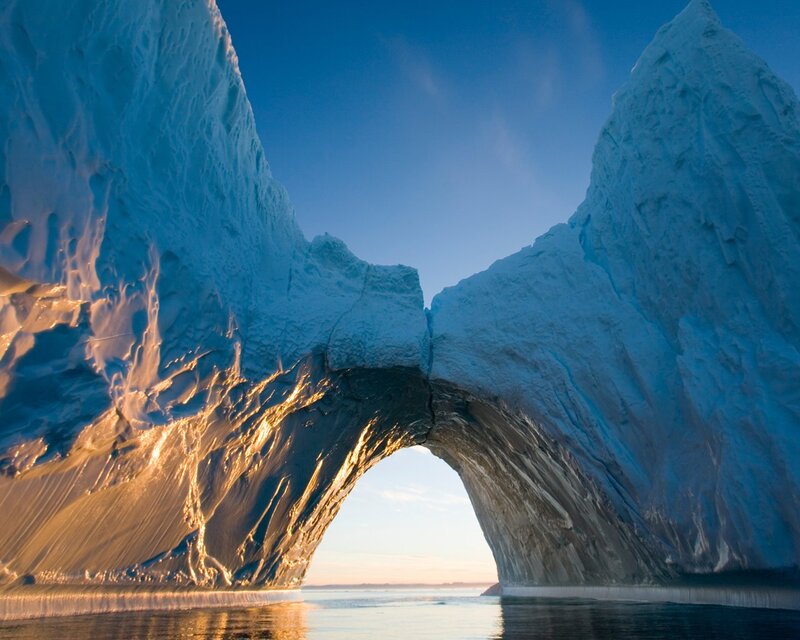 Ice Arch Formation — Blue, Dramatic, Sunset, Photograph
