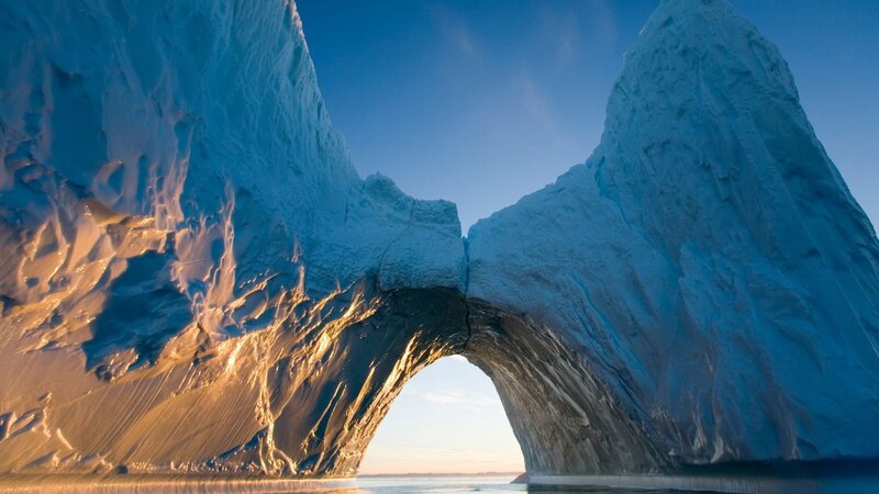 Ice Arch Formation — Blue, Dramatic, Sunset