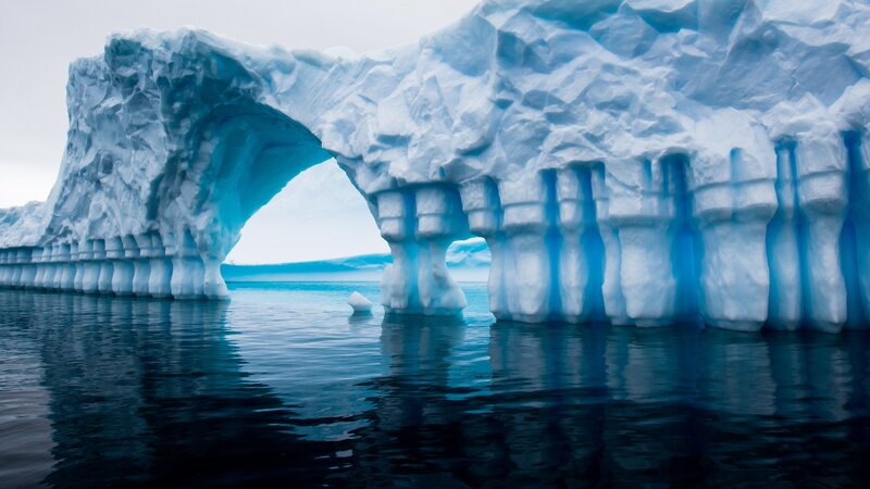 Ice Arch Formation — Blue, Serene