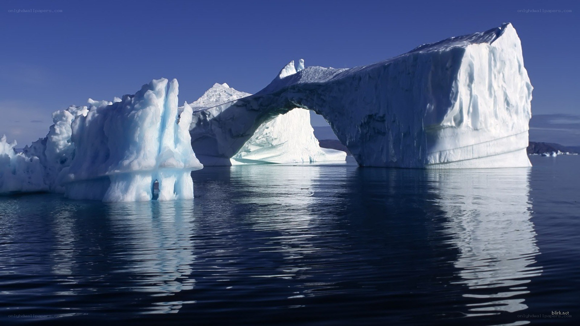 Ice arch in arctic waters