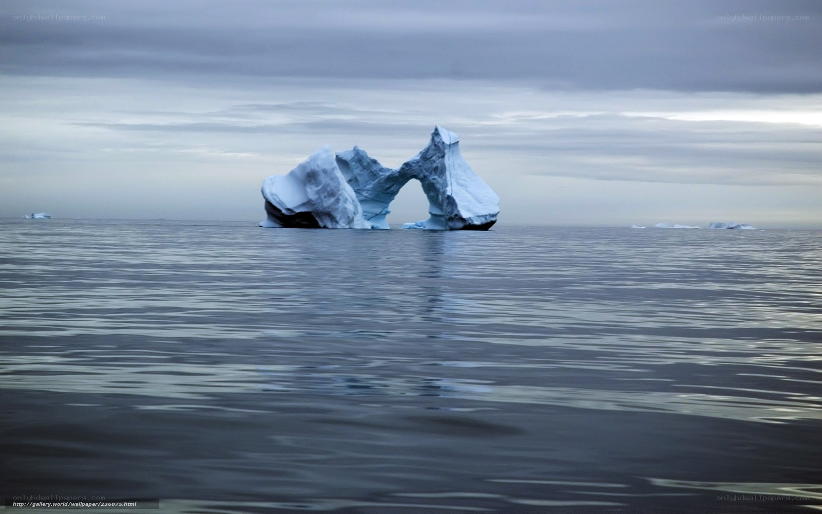 Ice arch in calm sea