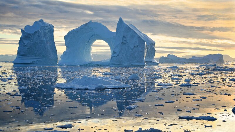 Ice Arch in Water — Blue, Serene