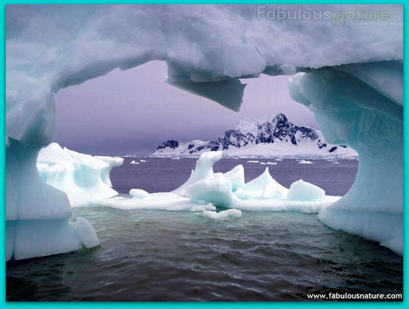 Ice Arch with Iceberg — Blue, Cold, Serene
