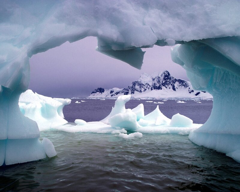 Ice Arch with Iceberg — Blue, Serene
