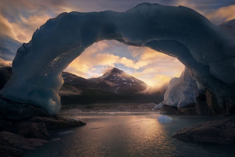 Ice Arch with Mountain
