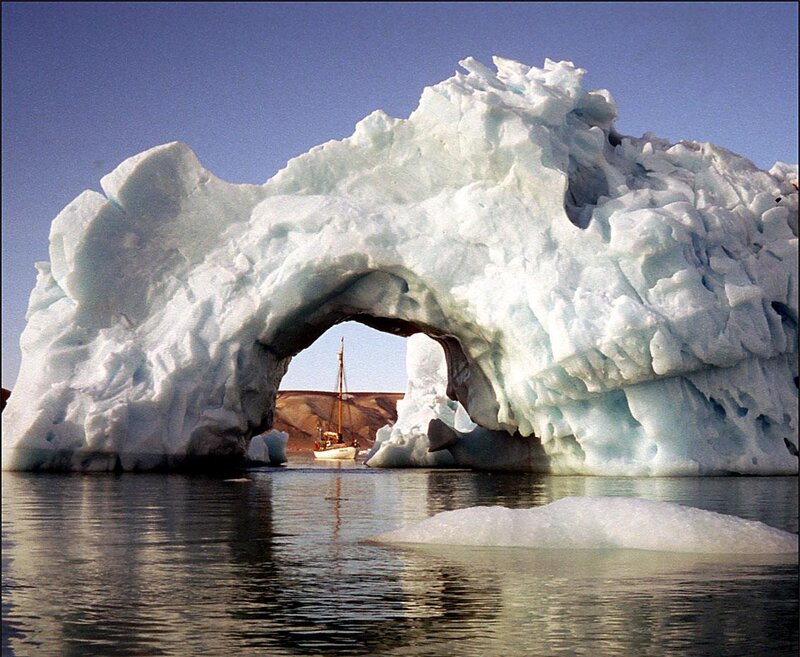 Ice Arch with Sailboat