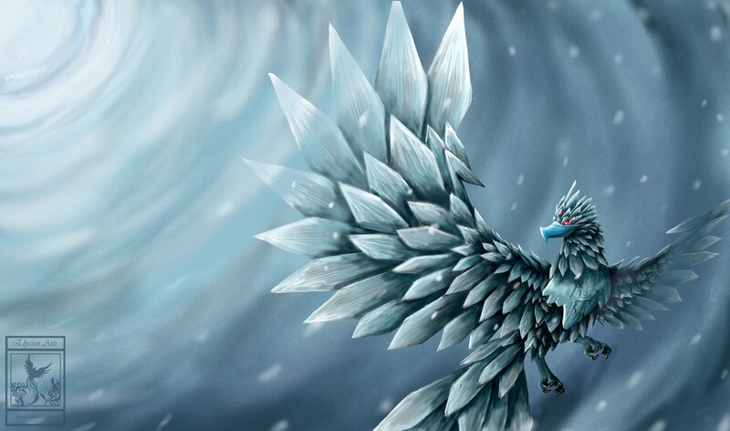 Ice Bird with Crystalline Wings