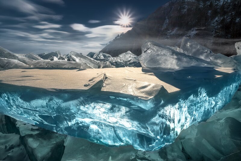 Ice Block on Sand