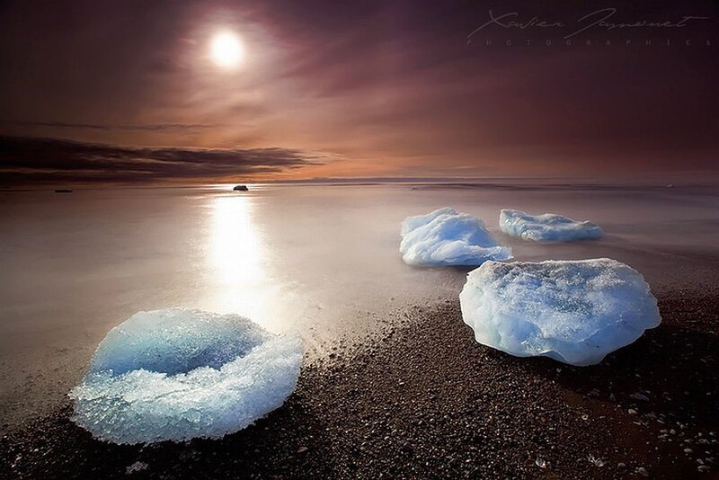 Ice Blocks on Beach
