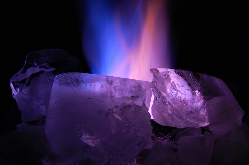 Ice Blocks with Flame