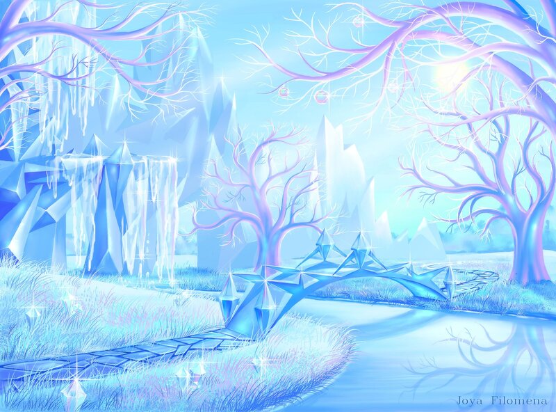 Ice Bridge in Winter Forest