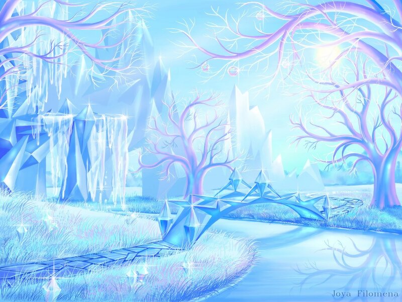 Ice Bridge in Winter Landscape