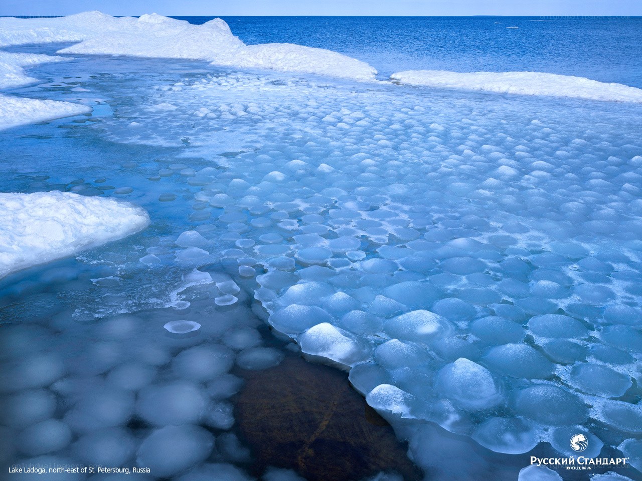 Ice bubbles on Lake Ladoga