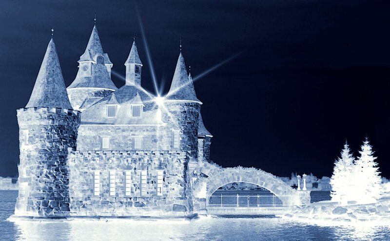 Ice Castle at Night — Blue