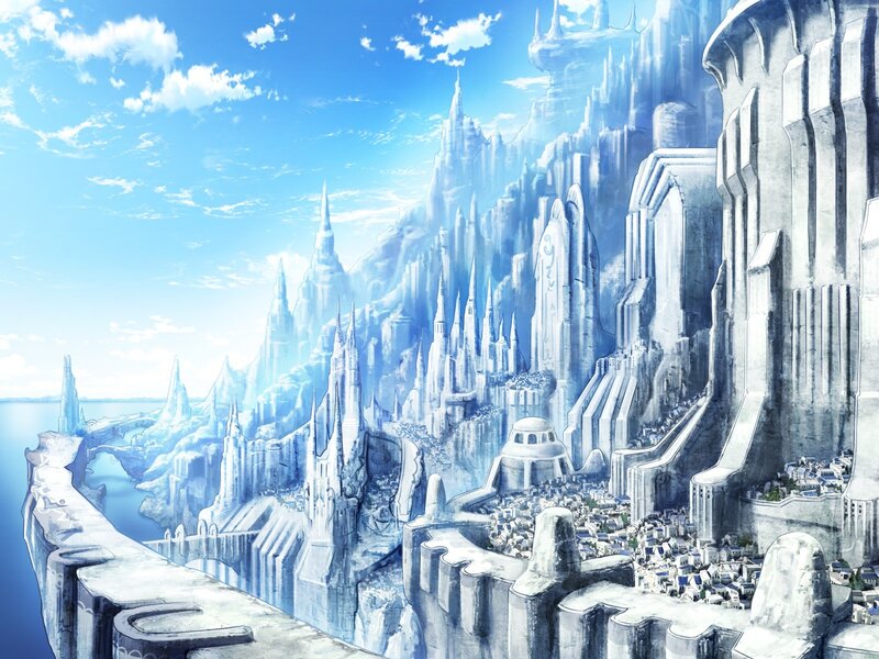 ice castle cityscape